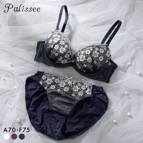 パリーゼ クラシカルガーデン ブラセット ABCDEF 花柄刺繍 ブラジャー ショーツ セット ABCDEF ナイスフィット Palissee