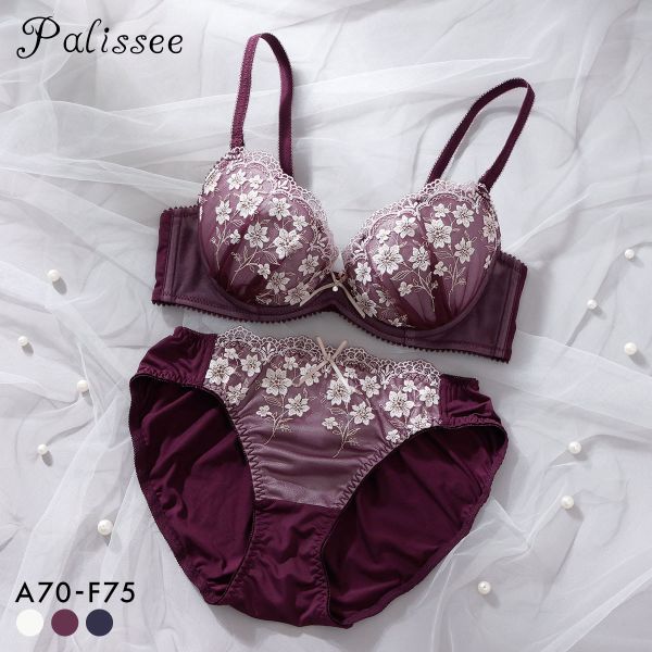 パリーゼ クラシカルガーデン ブラセット ABCDEF 花柄刺繍 ブラジャー ショーツ セット ABCDEF ナイスフィット Palissee