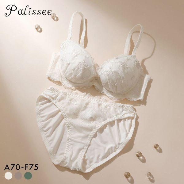 パリーゼ アザレアラメレース ブラセット ABCDEF ブラジャー ショーツ セット ナイスフィット Palissee 大きいサイズ