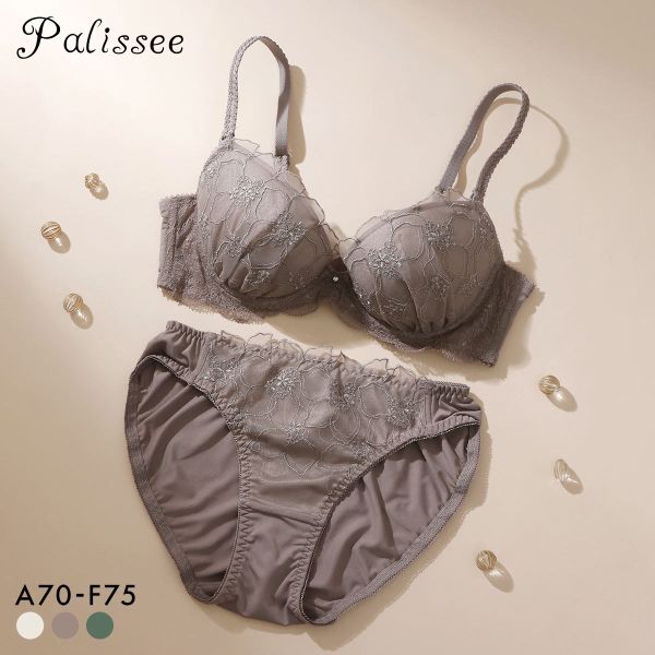 パリーゼ アザレアラメレース ブラセット ABCDEF ブラジャー ショーツ セット ナイスフィット Palissee 大きいサイズ