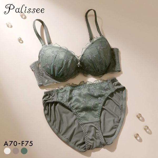 パリーゼ アザレアラメレース ブラセット ABCDEF ブラジャー ショーツ セット ナイスフィット Palissee 大きいサイズ