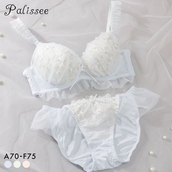 パリーゼ セラフィーヌ ブラセット ABCDEF ブラジャー ショーツ セット まる胸 ナチュラル フリル ナイスフィット Palissee