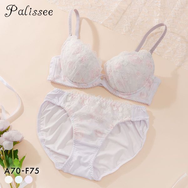 パリーゼ フルールレーヴ ブラセット ABCDEF ブラジャー ショーツ セット プリント 花柄 ラメ ナイスフィット Palissee