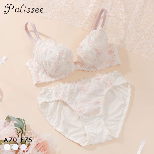 パリーゼ フルールレーヴ ブラセット ABCDEF ブラジャー ショーツ セット プリント 花柄 ラメ ナイスフィット Palissee