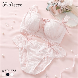パリーゼ モワルーレースアップ ブラセット ABCDEF ストラップレス 2way 脇高 ブラジャー ショーツ セット Palissee Mia Lingerie