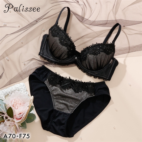パリーゼ ドットビジュー ブラセット ABCDEF ナイスフィット ブラジャー ショーツ セット 大きいサイズ Palissee