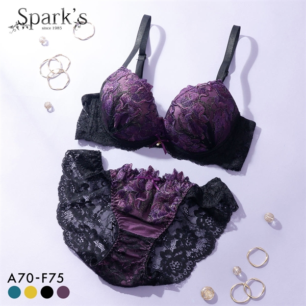 スパークス SPARKS グランローズ ブラジャー ショーツ セット ノーマル ABCDEF 脇高 谷間 盛りブラ バックレース