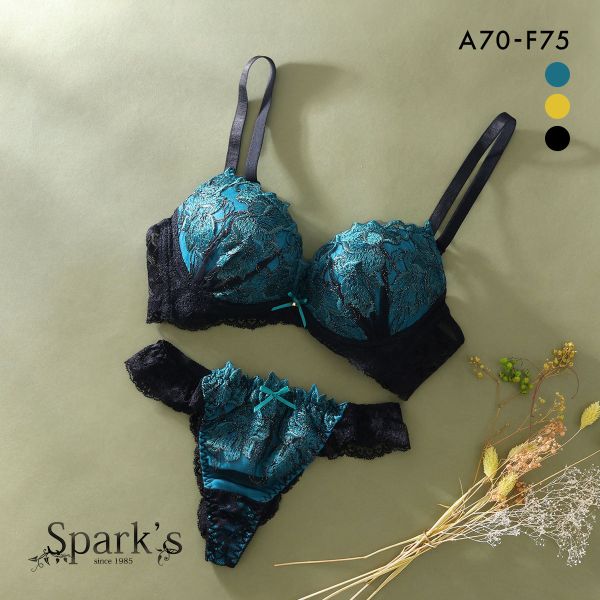 スパークス SPARKS グランローズ ブラジャー Tバックショーツ セット ABCDEF 脇高 谷間 盛りブラ バックレース