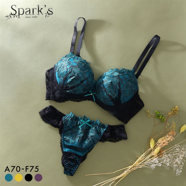 スパークス SPARKS グランローズ ブラジャー Tバックショーツ セット ABCDEF 脇高 谷間 盛りブラ バックレース