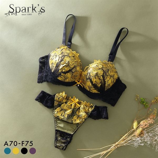 スパークス SPARKS グランローズ ブラジャー Tバックショーツ セット ABCDEF 脇高 谷間 盛りブラ バックレース