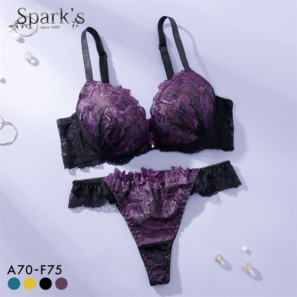 スパークス SPARKS グランローズ ブラジャー Tバックショーツ セット ABCDEF 脇高 谷間 盛りブラ バックレース