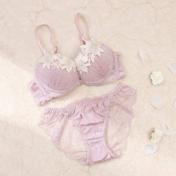 スパークス SPARKS エレガントケミカルフラワー ブラジャー ショーツ セット ABCDEF 脇高 谷間 盛りブラ バックレース