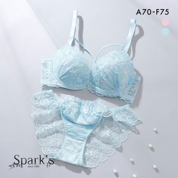 スパークス パステルクロスコード ブラジャー ショーツ セット ノーマルショーツ ABCDEF 脇高 盛り 谷間 バックレース SPARKS