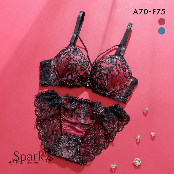 スパークス ダスティクロスコード ブラジャー ショーツ セット ノーマルショーツ ABCDEF 脇高 盛り 谷間 バックレース SPARKS