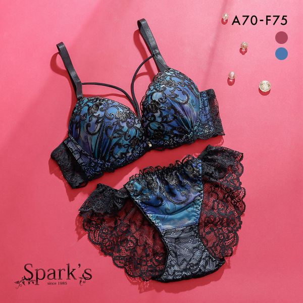 スパークス ダスティクロスコード ブラジャー ショーツ セット ノーマルショーツ ABCDEF 脇高 盛り 谷間 バックレース SPARKS