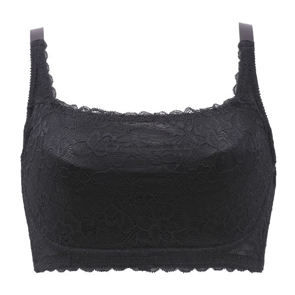 パリーゼ Palissee 大きな胸を小さく見せるブラ フルカップ ノンワイヤー ブラジャー GH 脇高 脇肉 総レース 胸元カバー ワイヤレスブラ 単品