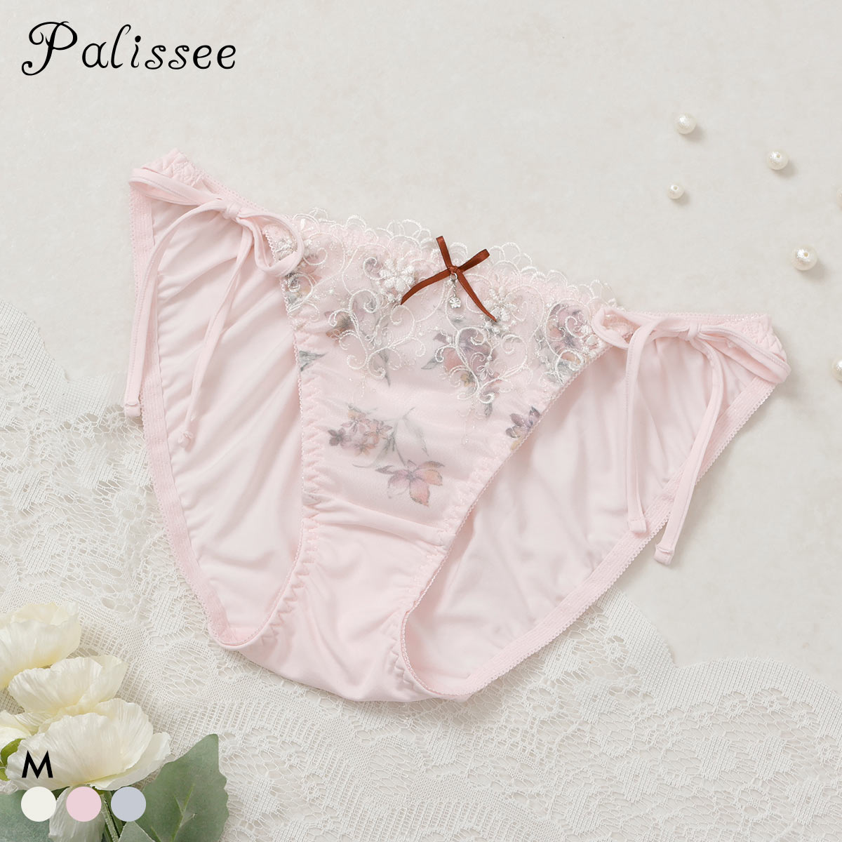 パリーゼ アモーレ サイドリボン ショーツ M 紐ショーツ Palissee(PI-ピンク-M)