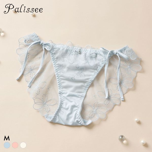 パリーゼ ブーケアップリケ サイドリボン ショーツ M 紐ショーツ Palissee