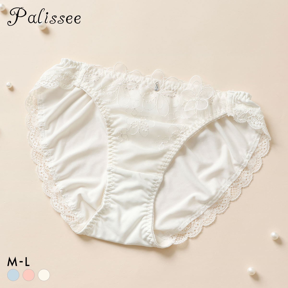 パリーゼ ブーケアップリケ ショーツ ノーマル スタンダード ML Palissee(IV-アイボリー-M)