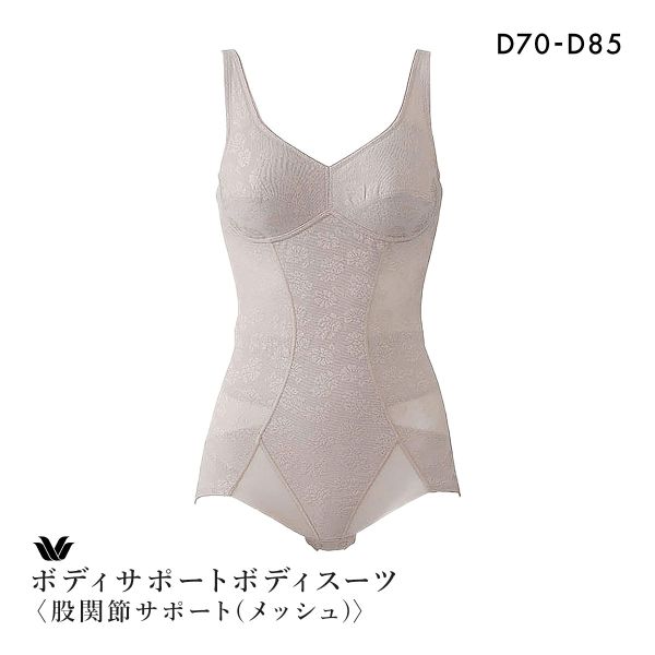 ワコール ボディサポートボディスーツ 股関節サポート メッシュ ノンワイヤー ソフト D Wacoal