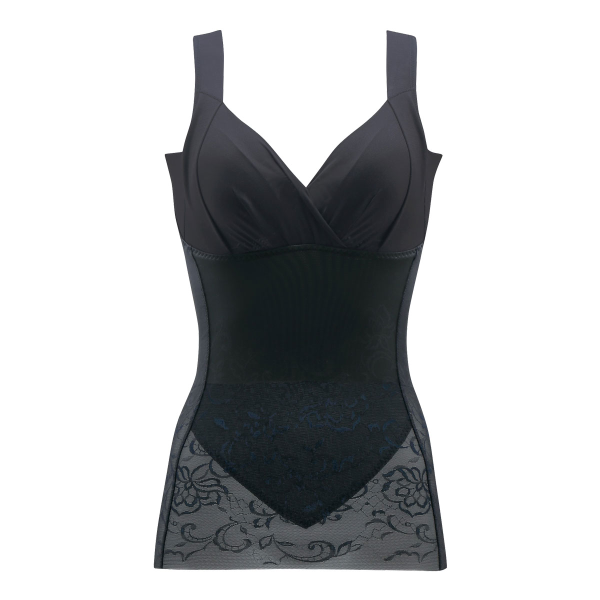 ワコール Wacoal －5歳の着やせブラキャミ 吸汗速乾 補正下着 シェイパー ARA723 ML(BK-ブラック-M)