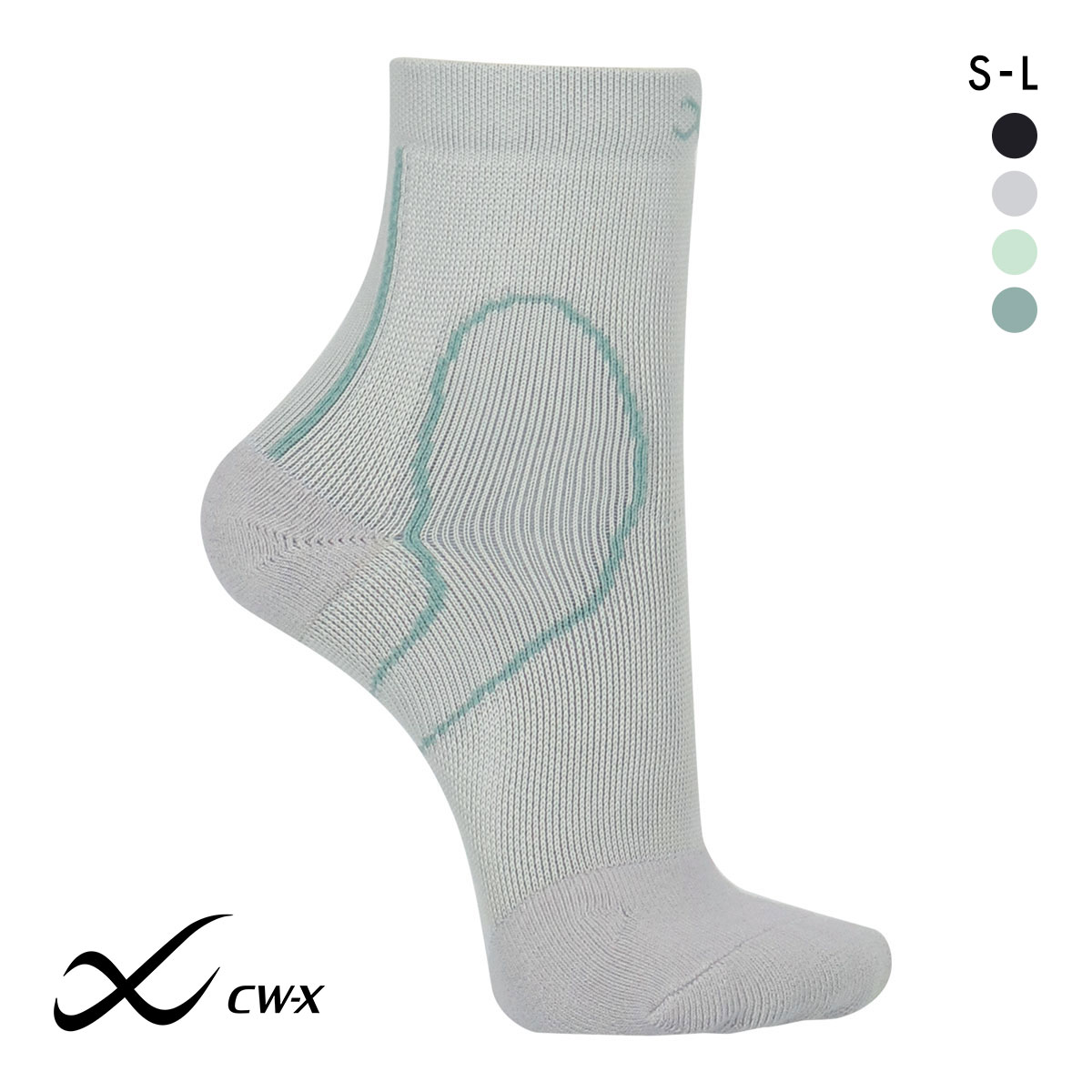 ワコール Wacoal シーダブリューエックス CW-X PARTS 男女兼用サポートソックス ショートタイプ 靴下(OV-オリーブ-S)