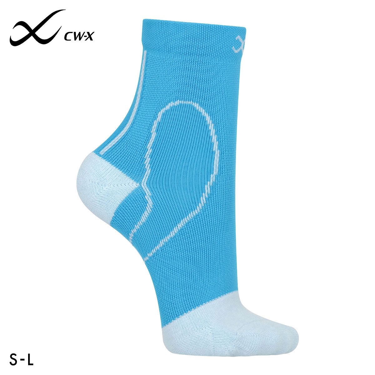 ワコール Wacoal シーダブリューエックス CW-X PARTS 男女兼用サポートソックス ショートタイプ 靴下(LBU-薄ブルー-S)