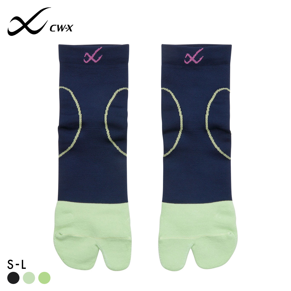 ワコール Wacoal シーダブリューエックス CW-X PARTS 男女兼用 足袋ソックス ショートタイプ BCR620(GR-グリーン-S)