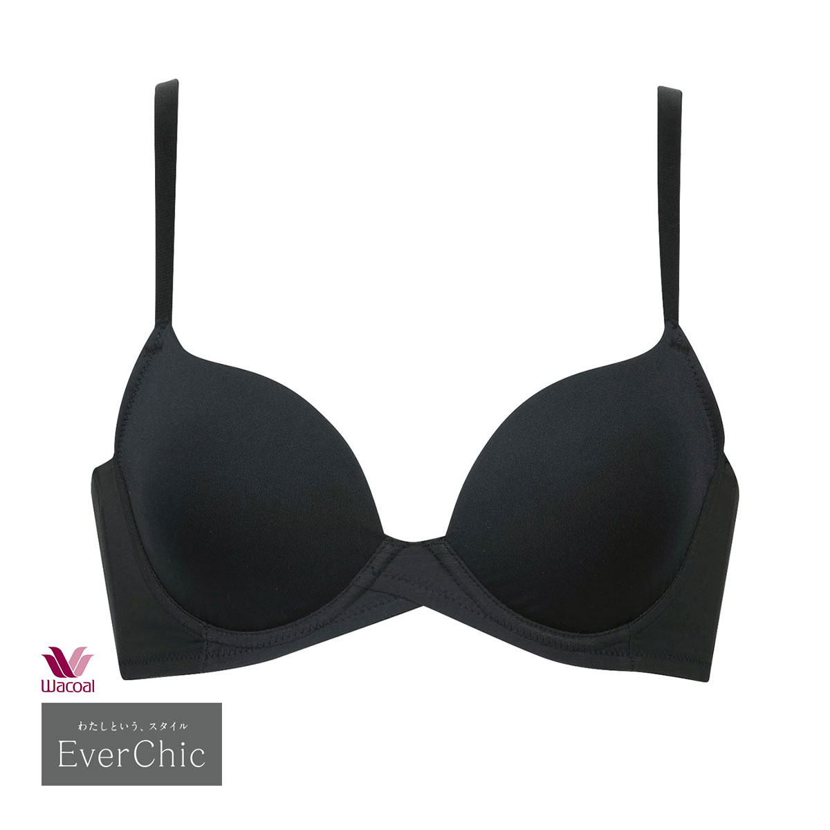 ワコール Wacoal エバーシック EverChic BRB494 3/4カップブラジャー BC 単品(BK-ブラック-B65)