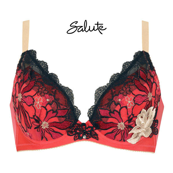 ワコール Wacoal サルート Salute 23AW 96G BTJ296 小さく見せるブラ EF ブラジャー フルカップ 単品 シーズン(RE-レッド-E70)