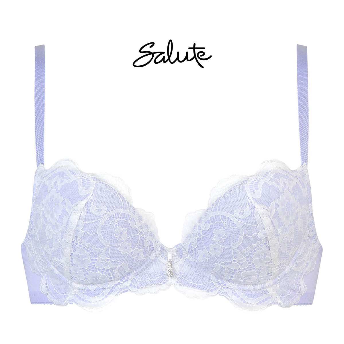 ワコール Wacoal サルート Salute series00 P-UP 3/4カップ ブラジャー C プッシュアップブラ 谷間 単品(PU-パープル-C65)