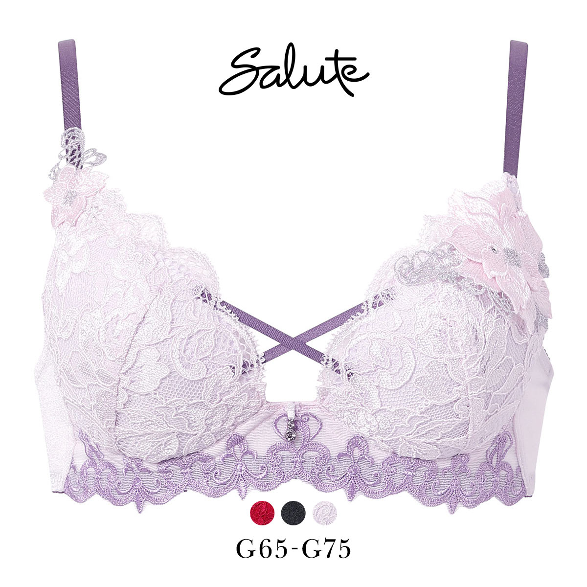 ワコール サルート 27グループ 27G VIVA LINE ブラジャー G ビバライン 谷間 Wacoal Salute BTJ427 25AWブルーム 大きいサイズ(PI-ピンク-G65)