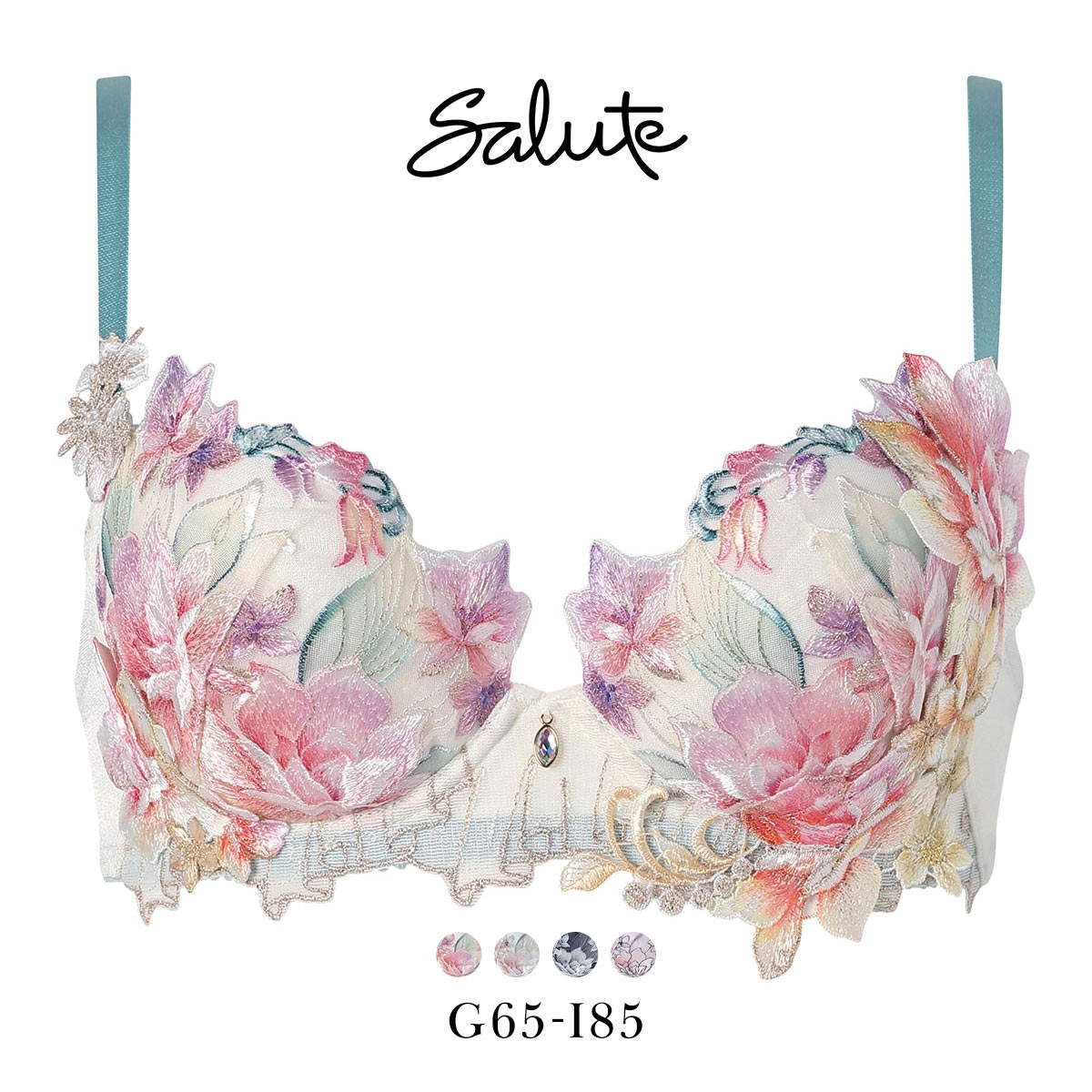 ワコール サルート 43グループ 43G P-UP ブラジャー GHI プッシュアップ 谷間 大きいサイズ BTJ443 下着 Wacoal Salute 26AWフェア(IV-アイボリー-G65)