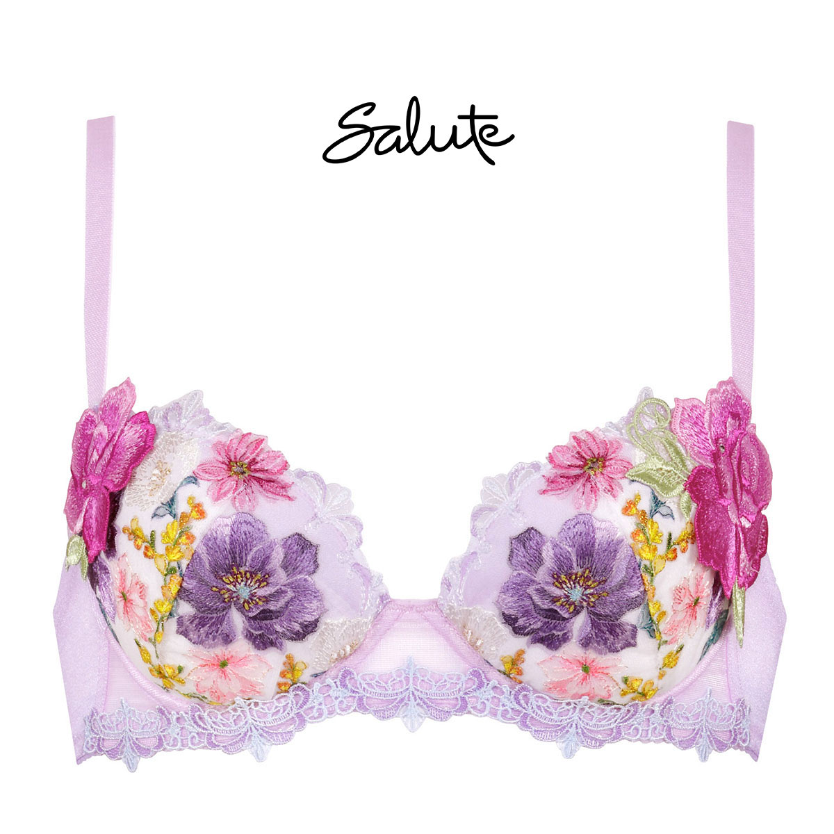 ワコール Wacoal サルート Salute 23AW 93G BTJ493 P-UP ブラジャー DEF プッシュアップ 単品 谷間 フェア(PU-パープル-D65)