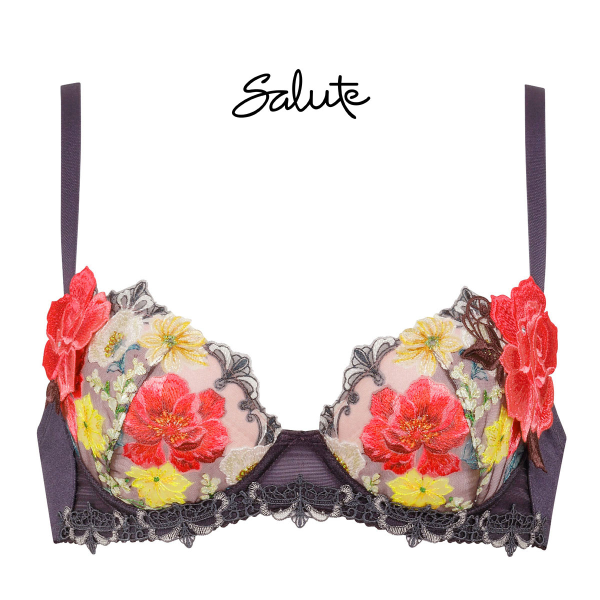ワコール Wacoal サルート Salute 23AW 93G BTJ493 P-UP ブラジャー DEF プッシュアップ 単品 谷間 フェア(VI-バイオレット-D65)