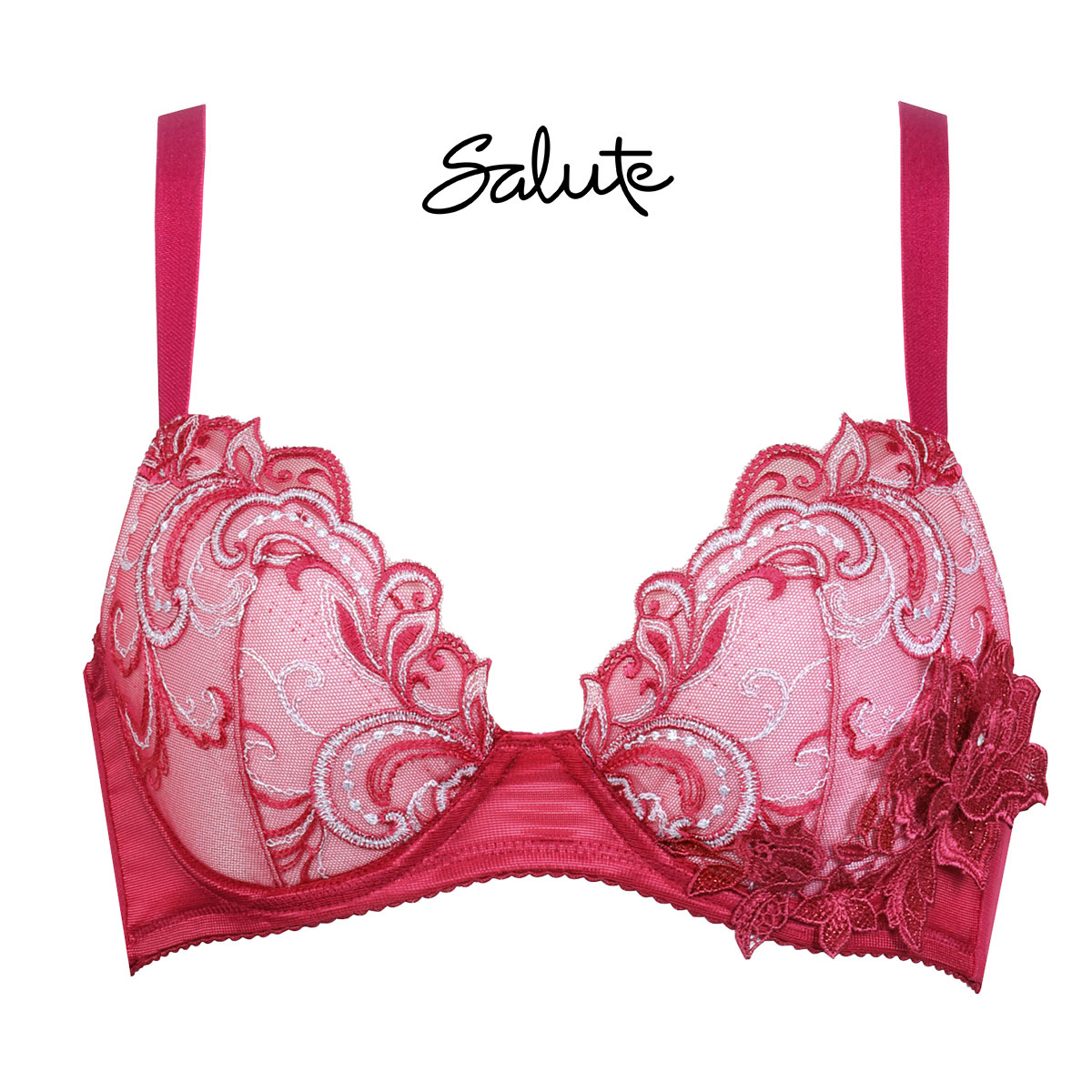 ワコール Wacoal サルート Salute 07G BTJ707 Real Up Bra ブラジャー G リアルアップブラ 谷間 脇高 単品 24SS ブルーム(RP-ロマンピンク-G65)