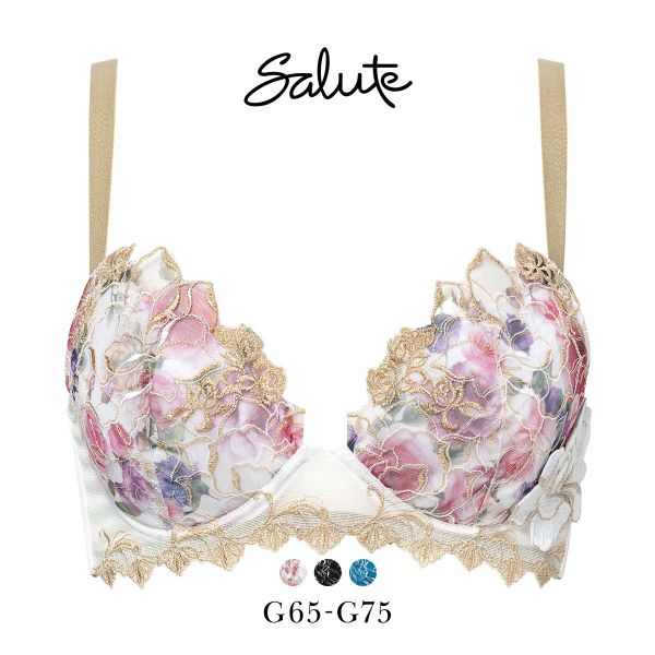 ワコール サルート 17グループ 17G リアルアップブラ ブラジャー G 谷間 脇高 Wacoal Salute BTJ717 Real Up Bra 25SSブルーム