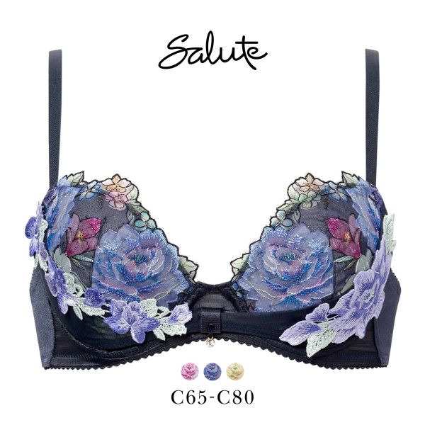 ワコール サルート 21グループ 21G リボンブラ ブラジャー C 谷間キープ Wacoal Salute BTJ721 25AW先行コア