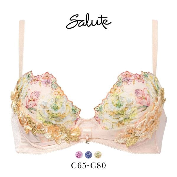 ワコール サルート 21グループ 21G リボンブラ ブラジャー C 谷間キープ Wacoal Salute BTJ721 25AW先行コア