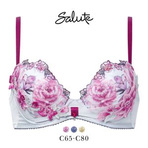 ワコール サルート 21グループ 21G リボンブラ ブラジャー C 谷間キープ Wacoal Salute BTJ721 25AW先行コア