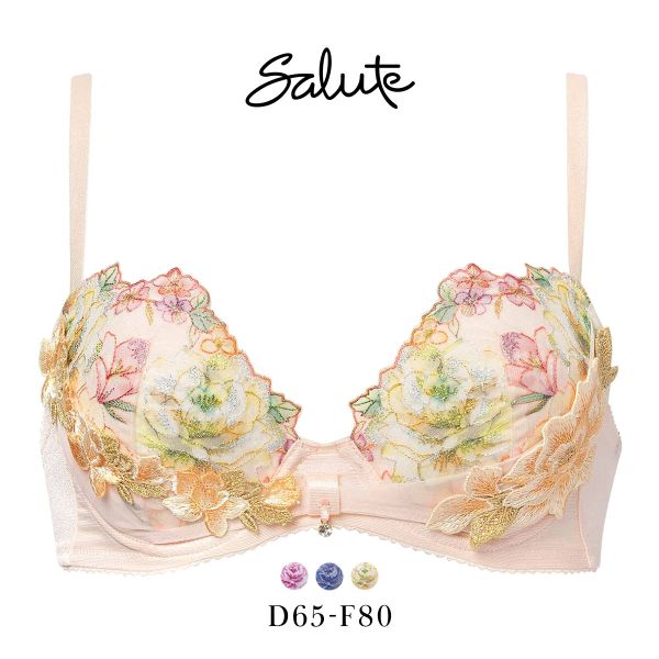 ワコール サルート 21グループ 21G リボンブラ ブラジャー DEF 大きいサイズ 谷間キープ Wacoal Salute BTJ721 25AW先行コア