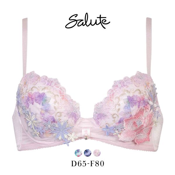 ワコール サルート 50グループ 50G リボンブラ ブラジャー DEF 谷間キープ Wacoal Salute BTJ750 25SS先行コア