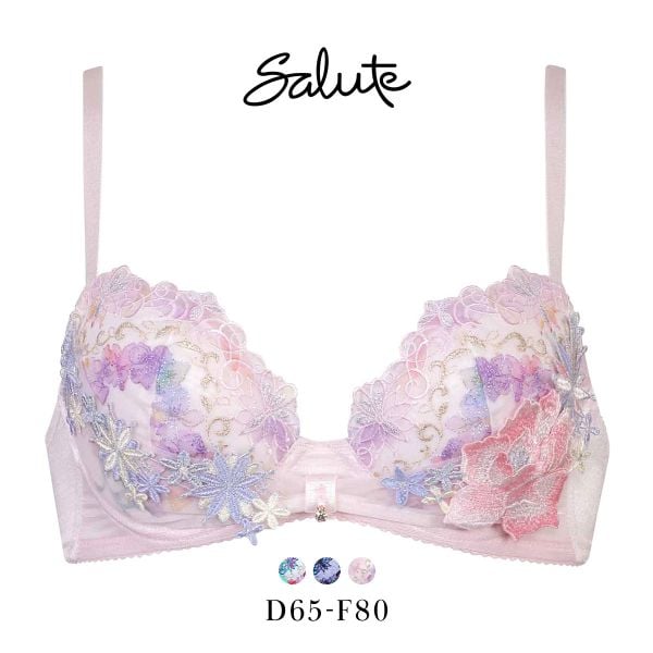 ワコール サルート 50グループ 50G リボンブラ ブラジャー DEF 谷間キープ Wacoal Salute BTJ750 25SS先行コア