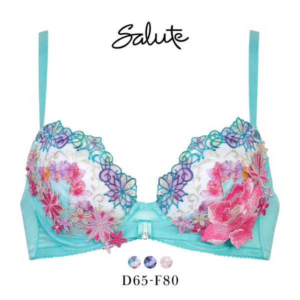 ワコール サルート 50グループ 50G リボンブラ ブラジャー DEF 谷間キープ Wacoal Salute BTJ750 25SS先行コア