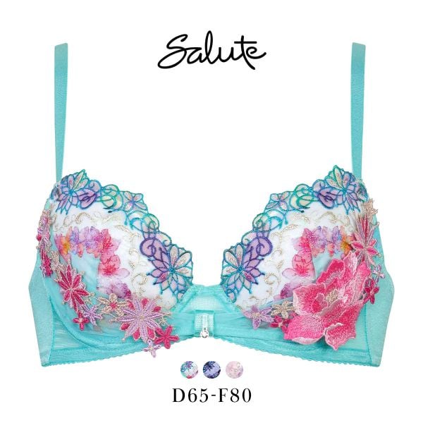 ワコール サルート 50グループ 50G リボンブラ ブラジャー DEF 谷間キープ Wacoal Salute BTJ750 25SS先行コア