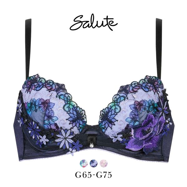 ワコール サルート 50グループ 50G リボンブラ ブラジャー G 谷間キープ Wacoal Salute BTJ750 25SS先行コア