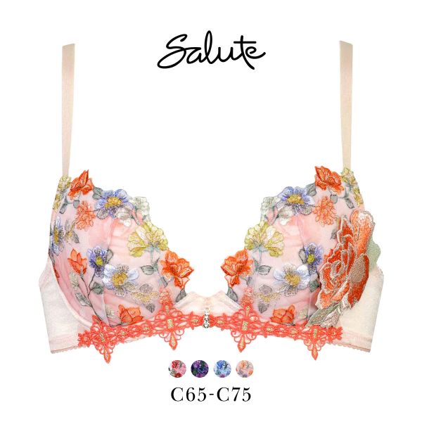ワコール サルート 60グループ 60G フロントエックスプラス ブラジャー C 谷間 Wacoal Salute BTJ760 FRONT-X＋ 24AWシーズン