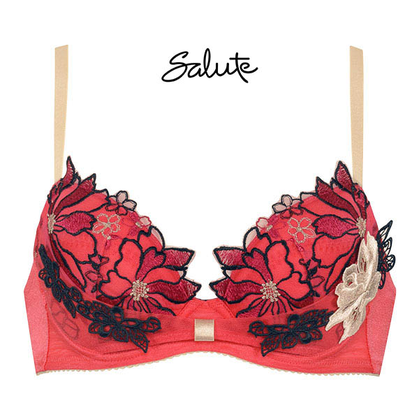 ワコール Wacoal サルート Salute 23AW 96G BTJ796 リボンブラ ブラジャー G 単品 シーズン(RE-レッド-G65)