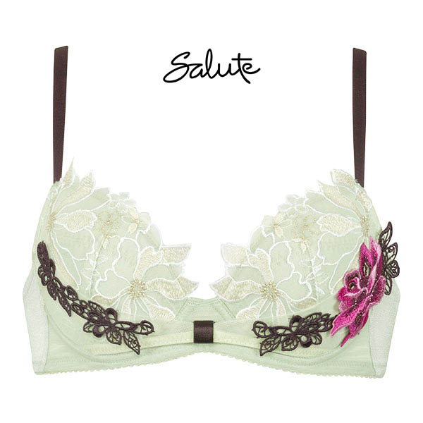 ワコール Wacoal サルート Salute 23AW 96G BTJ796 リボンブラ ブラジャー G 単品 シーズン(OV-オリーブ-G65)