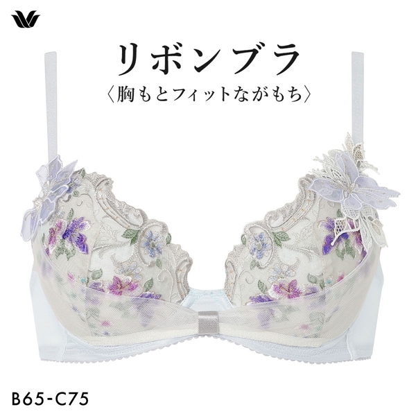 ワコール リボンブラ 胸もとフィットながもち BXB400 プレシャス ブラジャー BC Wacoal
